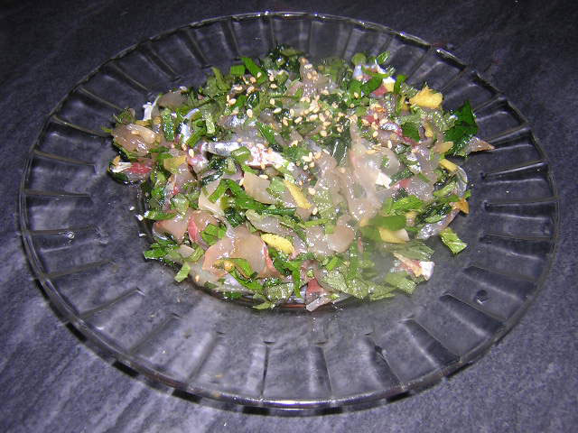 アジのタタキ 魚料理レシピデータベース