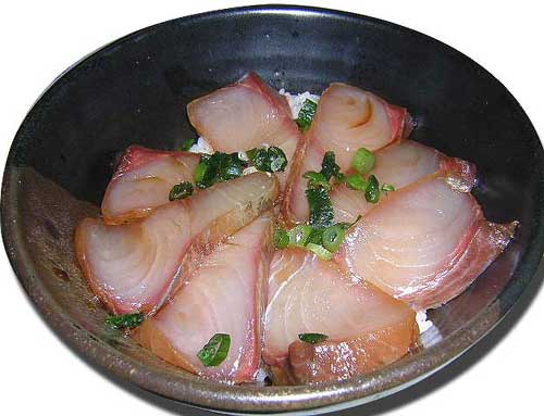 ヒラマサの漬け丼 魚料理レシピデータベース