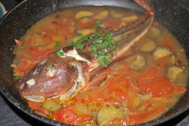 ホウボウのアクアパッツァ 魚料理レシピデータベース